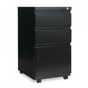 Alera ALEPBBBFBL Three-Drawer Metal Pedestal File with Full-Length Pull, 14.96w x 19.29d x 27.75h, Black