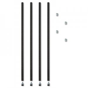 Alera ALESW59PO36BL Stackable Posts For Wire Shelving, 36 "High, Black, 4/Pack