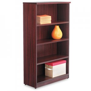 Alera ALEVA635632MY Valencia Series Bookcase, Four-Shelf, 31 3/4w x 14d x 55h, Mahogany