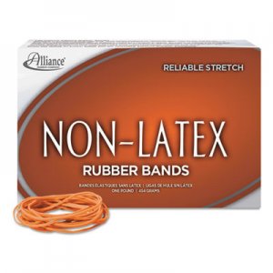 Alliance 37196 Non-Latex Rubber Bands, Sz. 19, Orange, 3-1/2 x 1/16, 1440 Bands/1lb Box ALL37196
