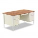 Alera SD6030PC Double Pedestal Steel Desk, 60w x 30d x 29-1/2h, Oak/Putty ALESD6030PC