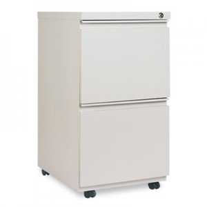 Alera ALEPBFFLG Two-Drawer Metal Pedestal File with Full-Length Pull, 14.96w x 19.29d x 27.75h, Light
