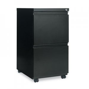 Alera ALEPBFFBL Two-Drawer Metal Pedestal File with Full-Length Pull, 14.96w x 19.29d x 27.75h, Black