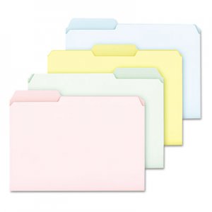 Pendaflex PFXC2113PASR Pastel Color File Folders, 1/3 Cut Top Tab, Letter, Assorted, 100/Box C211/3PASR