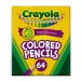 Crayola CYO683364 Colored Woodcase Pencil, HB, 3.3 mm, Assorted, 64/Pack 68-3364