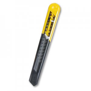 Stanley BOS10150 Straight Handle Knife w/Retractable 13 Point Snap-Off Blade, Yellow/Gray 10-150