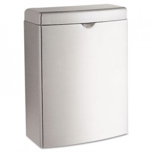 Bobrick BOB270 Contura Sanitary Napkin Receptacle, Rectangular, 1 gal, Stainless Steel