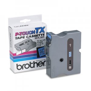Brother P-Touch BRTTX5511 TX Tape Cartridge for PT-8000, PT-PC, PT-30/35, 1w, Black on Blue TX