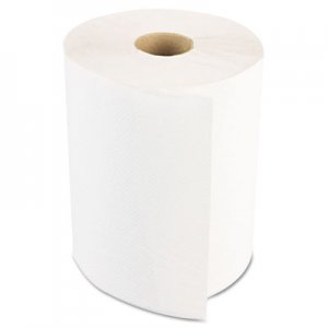 Boardwalk BWK6250 Hardwound Paper Towels, Nonperforated 1-Ply White, 350 ft, 12 Rolls/Carton