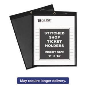 C-Line 45114 Shop Ticket Holders, Stitched, One Side Clear, 75", 11 x 14, 25/BX CLI45114