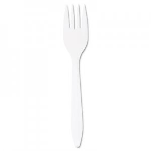 Dart F6BW Style Setter Mediumweight Plastic Forks, White, 1000/Carton DCCF6BW
