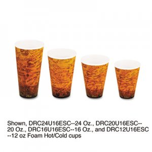 Dart DCC16U16ESC Foam Hot/Cold Cups, 16oz, Brown/Black, 1000/Carton
