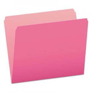 Pendaflex PFX152PIN Colored File Folders, Straight Tab, Letter Size, Pink/Light Pink, 100/Box