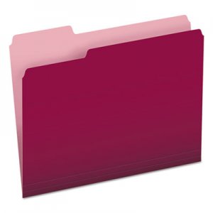 Pendaflex PFX15213BUR Colored File Folders, 1/3-Cut Tabs, Letter Size, Burgundy/Light Burgundy, 100/Box