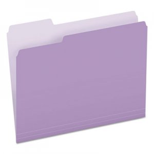 Pendaflex PFX15213LAV Colored File Folders, 1/3-Cut Tabs, Letter Size, Lavender/Light Lavender, 100/Box