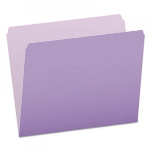 Pendaflex PFX152LAV Colored File Folders, Straight Tab, Letter Size, Lavender/Light Lavender, 100/Box