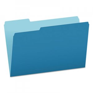 Pendaflex PFX15313BLU Colored File Folders, 1/3-Cut Tabs, Legal Size, Blue/Light Blue, 100/Box