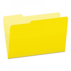 Pendaflex PFX15313YEL Colored File Folders, 1/3-Cut Tabs, Legal Size, Yellowith Light Yellow, 100/Box