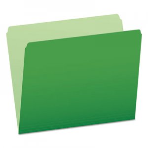Pendaflex PFX152BGR Colored File Folders, Straight Tab, Letter Size, Green/Light Green, 100/Box
