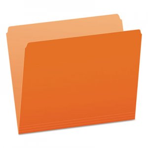 Pendaflex PFX152ORA Colored File Folders, Straight Tab, Letter Size, Orange/Light Orange, 100/Box