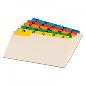 Oxford 03514 Laminated Index Card Guides, Alpha, 1/5 Tab, Manila, 3 x 5, 25/Set OXF03514