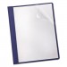 Oxford OXF53343 Linen Finish Clear Front Report Cover, 3 Fasteners, Letter, Navy, 25/Box