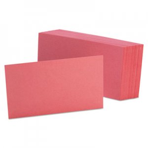 Oxford OXF7320CHE Unruled Index Cards, 3 x 5, Cherry, 100/Pack 7320-CHE