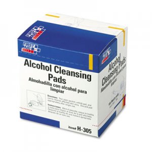 First Aid Only FAOH305 Alcohol Cleansing Pads, Dispenser Box, 100/Box H-305