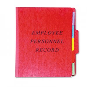 Pendaflex PFXSER1ER Personnel Folders, 1/3 Cut Top Tab, Letter, Red SER-1-ER