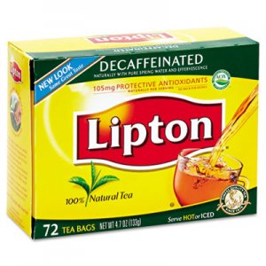 Lipton 290 Tea Bags, Decaffeinated, 72/Box LIP290
