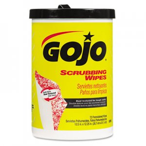 GOJO GOJ639606 Scrubbing Wipes, Heavy Duty Hand Cleaning, 10 1/2 x 12 1/4, 72/Canister 6396-06