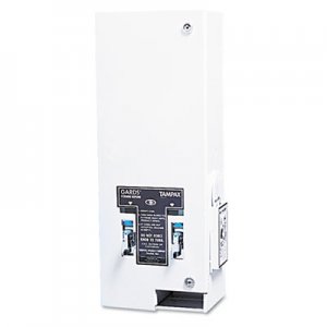 HOSPECO HOS125 Dual Sanitary Napkin/Tampon Dispenser, Coin, Metal, 10 x 6 1/2 x 26 1/4, White