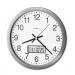 Howard Miller MIL625195 Chronicle Wall Clock with LCD Inset, 14" Overall Diameter, Gray Case, 1 AA (sold separately)