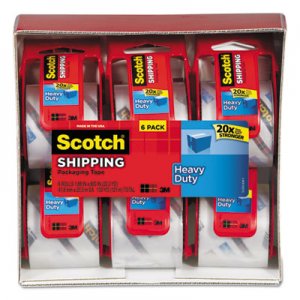 Scotch MMM1426 3850 Heavy-Duty Packaging Tape in Sure Start Disp., 1.88" x 22.2yds, 6/Pack 142-6