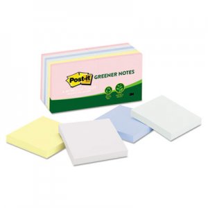 Post-it Notes MMM654RPA Original Recycled Note Pads, 3 x 3, Helsinki, 100/Pad, 12 Pads/Pack 654-RP-A