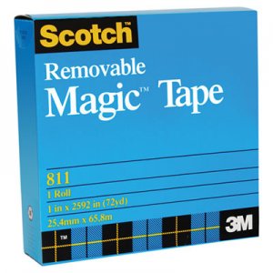 Scotch MMM811341296 Removable Tape, 3/4" x 1296", 1" Core 811-34-1296