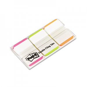 Post-it Tabs MMM686LPGO File Tabs, 1 x 1 1/2, Lined, Assorted Fluorescent Colors, 66/Pack 686L-PGO