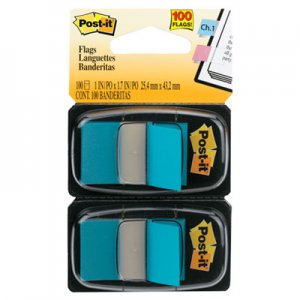 Post-it Flags MMM680BB2 Standard Page Flags in Dispenser, Bright Blue, 100 Flags/Dispenser 680-BB2