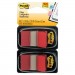 Post-it Flags MMM680RD2 Standard Page Flags in Dispenser, Red, 100 Flags/Dispenser 680-RD2