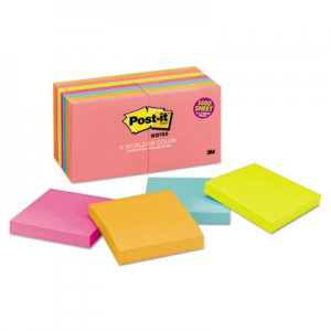 Post-it Notes MMM65414AN Original Pads in Cape Town Colors, 3 x 3, 100/Pad, 14 Pads/Pack 654-14AN