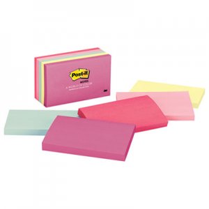 Post-it Notes MMM655AST Original Pads in Marseille Colors, 3 x 5, 100/Pad, 5 Pads/Pack 655-AST