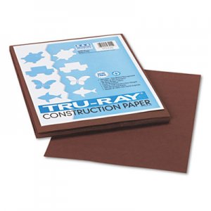 Pacon PAC103024 Tru-Ray Construction Paper, 76 lbs., 9 x 12, Dark Brown, 50 Sheets/Pack