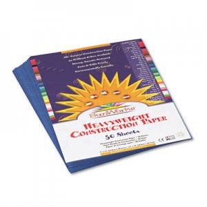 SunWorks 7403 Construction Paper, 58 lbs., 9 x 12, Blue, 50 Sheets/Pack PAC7403