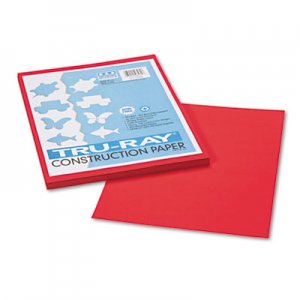 Pacon 103431 Tru-Ray Construction Paper, 76 lbs., 9 x 12, Festive Red, 50 Sheets/Pack PAC103431