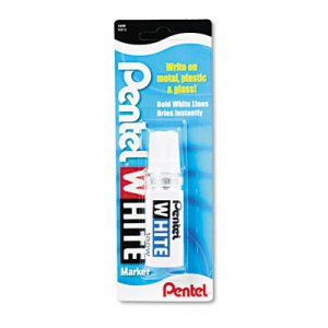Pentel PEN100W Permanent Marker, Broad Tip, White 100-W