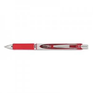 Pentel PENBL77B EnerGel RTX Retractable Liquid Gel Pen, .7mm, Black/Gray Barrel, Red Ink BL77-B