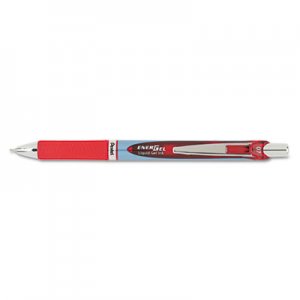Pentel PENBLN77B EnerGel RTX Retractable Liquid Gel Pen, .7mm, Needle, Black/Gray Barrel, Red Ink BLN77-B