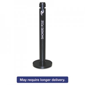 Rubbermaid Commercial R1BK Smoker's Pole, Round, Steel, Black RCPR1BK
