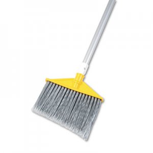 Rubbermaid Commercial RCP6385GRA Angled Large Brooms, Poly Bristles, 48 7/8" Aluminum Handle, Silver/Gray