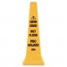 Rubbermaid Commercial RCP627677 Four-Sided Caution, Wet Floor Yellow Safety Cone, 12 1/4 x 12 1/4 x 36h